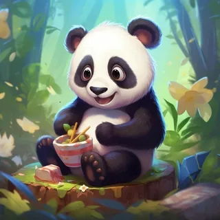 卡通动物熊猫背景