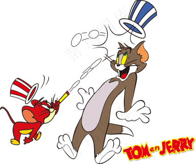 彩色动漫猫和老鼠图片