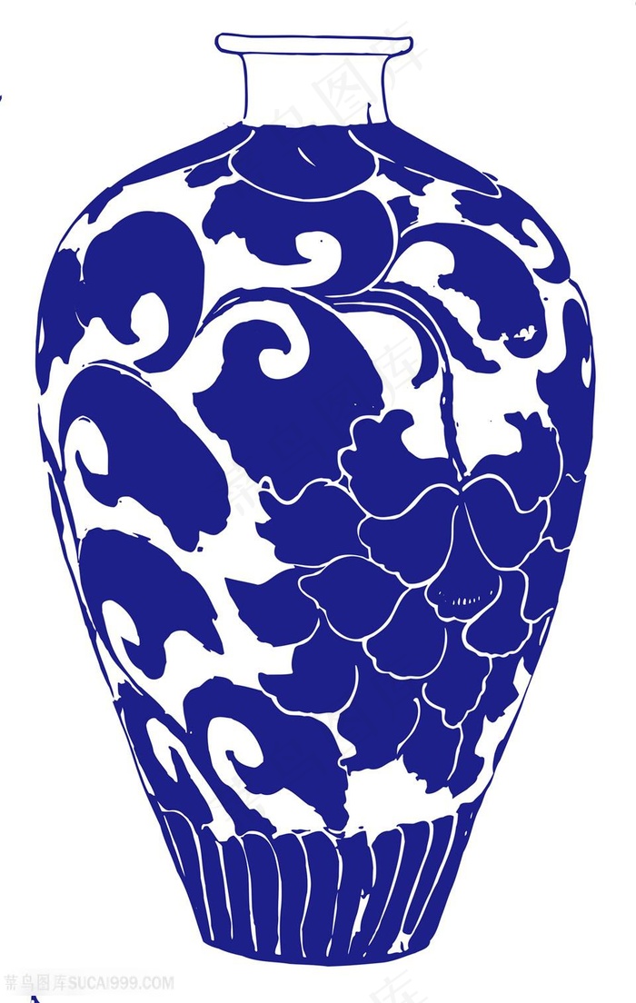 大朵花卉瓷器国粹青花瓷中国风图片