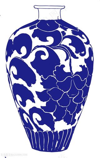 大朵花卉瓷器国粹青花瓷中国风图片