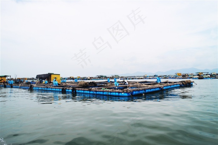 海上整齐的渔船