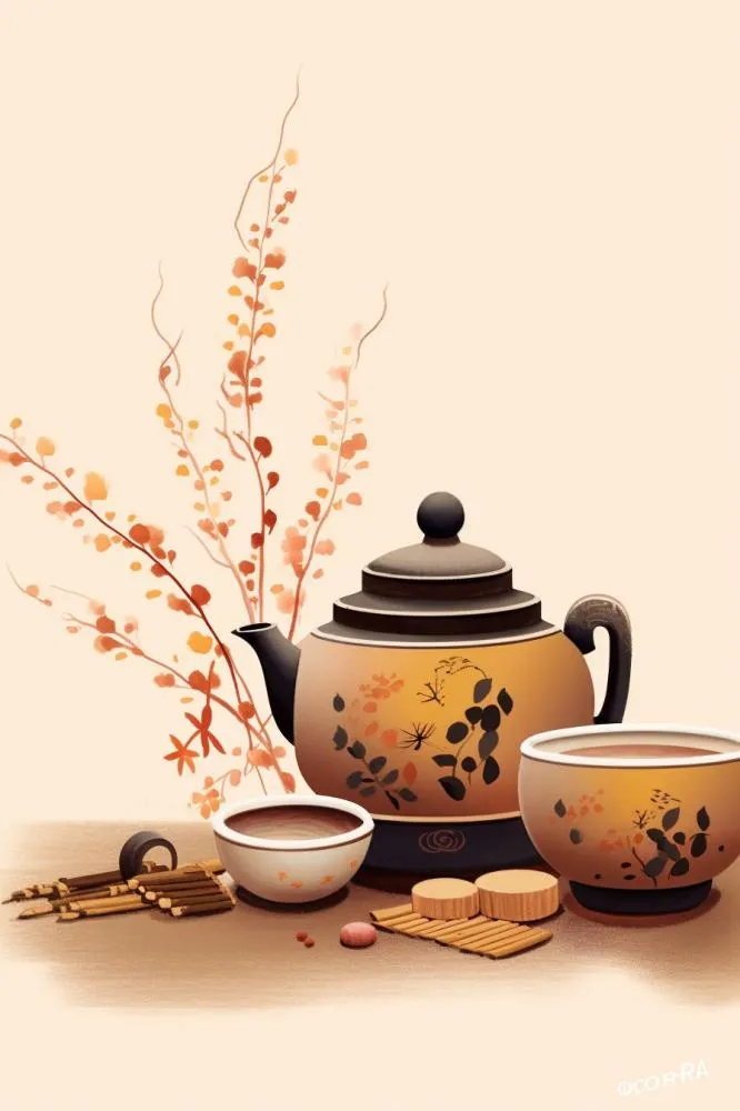 茶文化国风简约背景(896x1344)