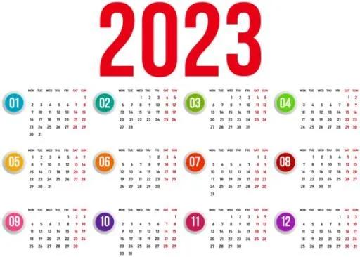 2023 年日历 PNG免抠(600x429)