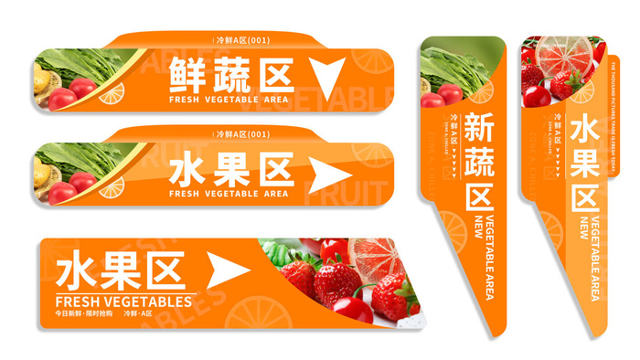 超市分区导视牌psd模版下载