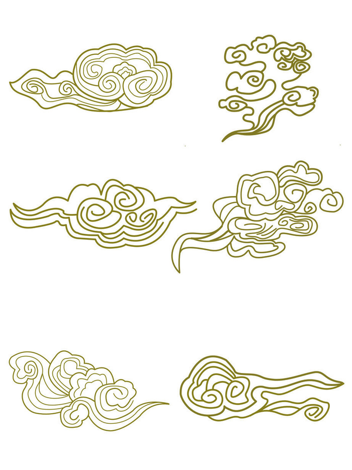 中国风古典式线条祥云纹底纹图案纹理装饰背景素材AI素材