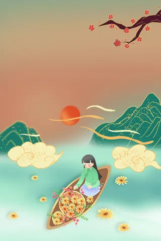 中式古典国潮来袭海报展板宣传背景图PSD设计PS模板素材