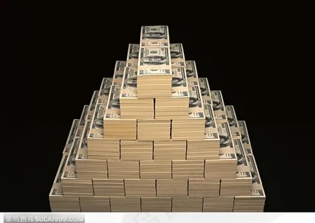 成堆钞票正面视角背景大图