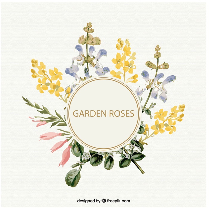 免抠花卉装饰标签