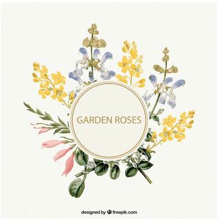 免抠花卉装饰标签