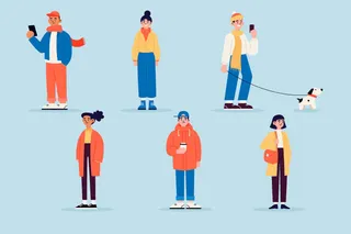 冬天服饰服装冬装穿冬装保暖冬季卡通人物男女装Ai矢量图片素材