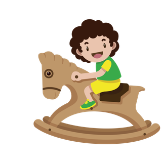 木马玩具剪贴画儿童节幼儿园卡通插画