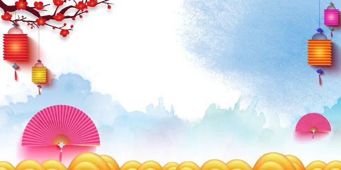 中国风传统水墨古风古典展板边框工笔画PS海报背景平面设计素材psd模版下载