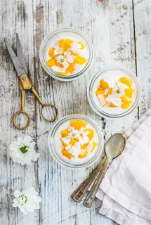 芒果布丁午后茶点图片