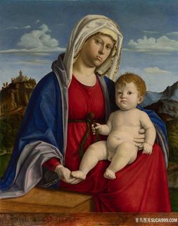 母子唯美肖像油画图片