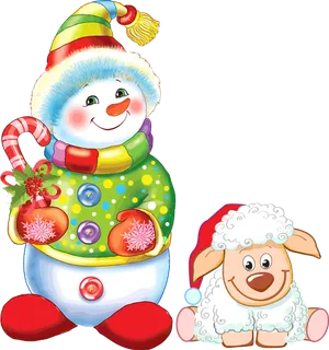 雪人小狗卡通