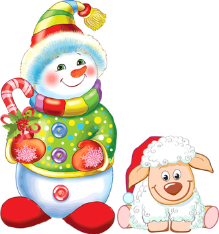 雪人小狗卡通