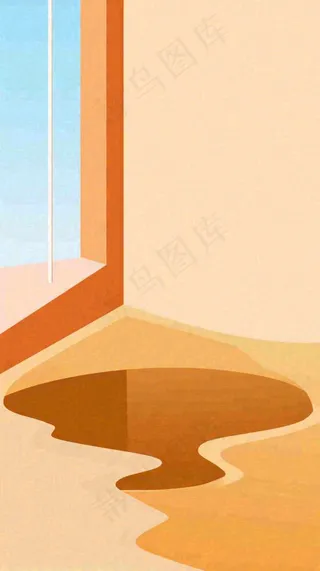 沙漠天空扁平矩形色彩背景