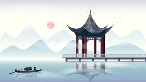 古风建筑插画 古风建筑插画