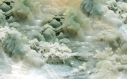 玉雕山水电视背景墙 玉雕山水电视背景墙