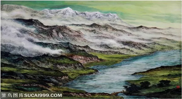 春雨锦绣山河图80cm×110cm 春雨锦绣山河图80cm×110cm