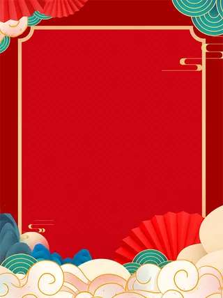 中国风红色国潮背景