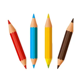 铅笔彩色学习元素