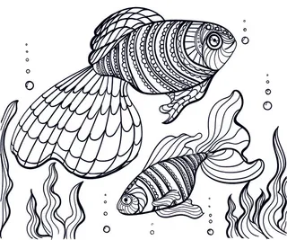 卡通手绘儿童黑白线描线稿