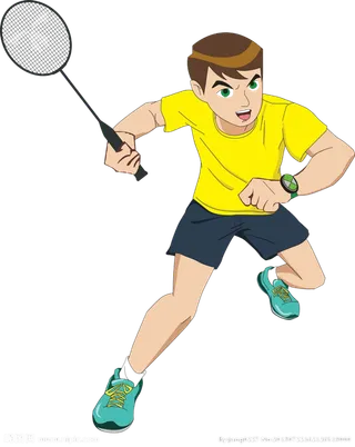 打羽毛球卡通