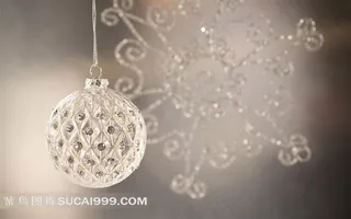 水晶圣诞球雪花纹图案背景