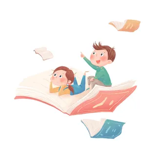 开学季儿童小学生补习卡通插画