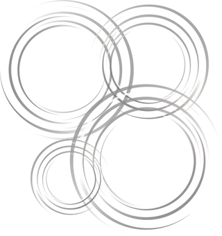 灰色圆形卡通简笔科技kv主视觉素材