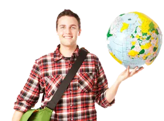 男孩手持地球仪素材少儿兴趣班