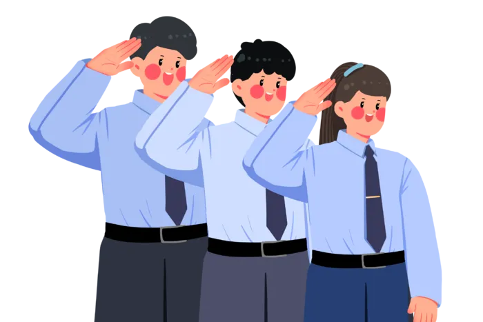卡通动漫警察敬礼免扣