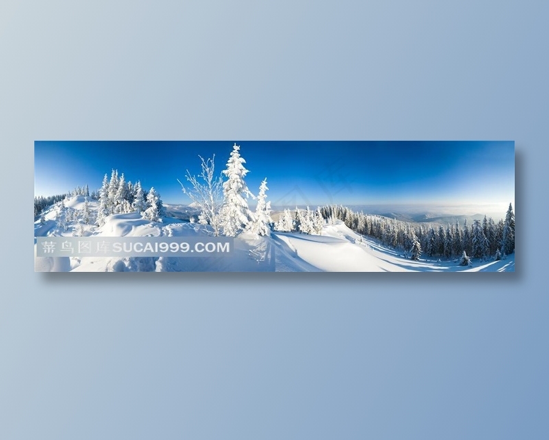 冬天高寒地区雪景全景摄影高清图片