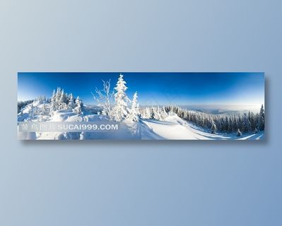 冬天高寒地区雪景全景摄影高清图片