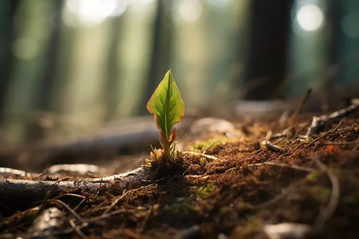 破土而出的绿芽摄影图(4032x2688)