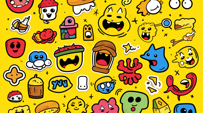 卡通插画表情搞怪素材