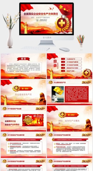 安全生产PPT模板预览图