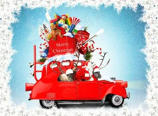 开车的圣诞老人