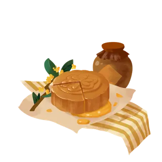 png中秋月饼酒水素材免扣