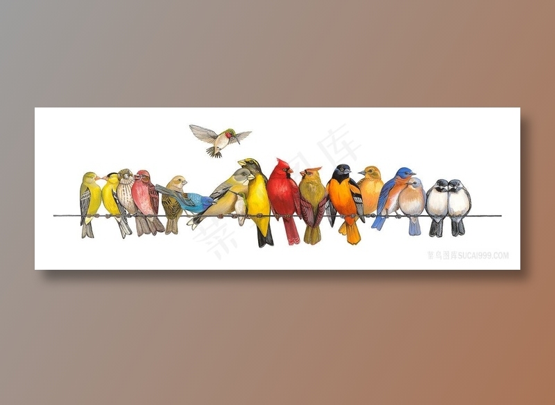 墙蛙栖鸟装饰画