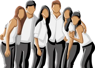 彩色矢量卡通商务团队人物 免抠