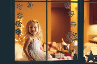 圣诞节装饰窗户门冬天新年装饰室内外场景(133)