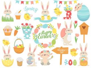 复活节装饰元素插画可爱清新风格贴纸(8)