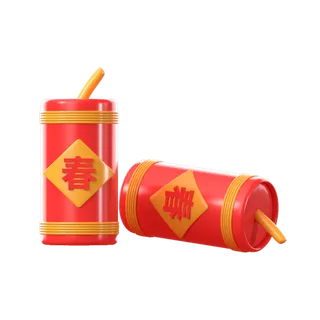 红色烟花爆竹免扣素材