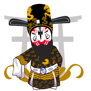 卡通京剧戏剧人物脸谱插画PNG图片 国潮中国风Q版戏剧人物PS素材