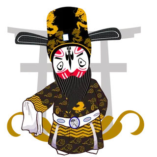 卡通京剧戏剧人物脸谱插画PNG图片 国潮中国风Q版戏剧人物PS素材