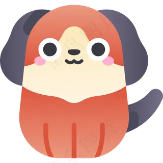 卡通小狗元素图标免扣