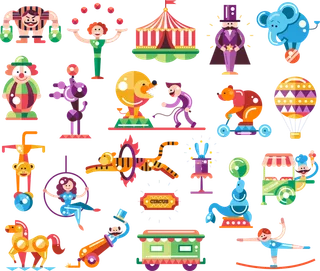 卡通简笔游乐场