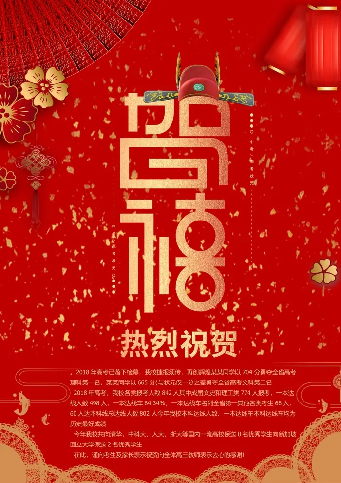 喜报战报海报贺喜光荣榜金榜题名